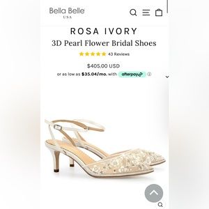 Bella Belle Rosa Ivory Pearl Flower Bridal Heel